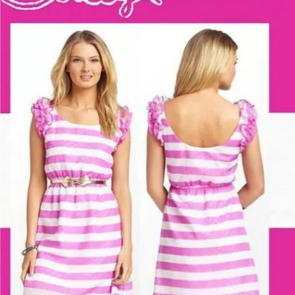 Lilly Pulitzer Danna Awning stripe, Swiss dot dress